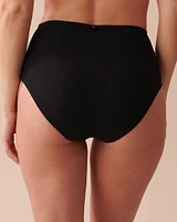 Bas de bikini taille haute texturé