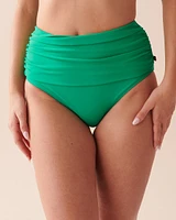 EMERALD Recycled Fibers Draped High Waist Bikini Bottom