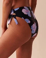 NEON FLOWERS Knotted High Waist Bikini Bottom