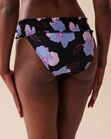 Bas de bikini bande taille texturée NEON FLOWERS