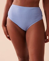 TEXTURED Shirred High Waist Bikini Bottom