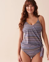 Bas de bikini taille haute plissé textur