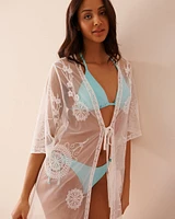 Embroidered Mesh Caftan