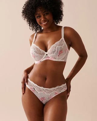 Soutien-gorge sans doublure dentelle et résille