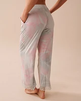 Pantalon bordure de dentelle en fibres recyclées