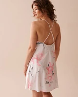 Pink Floral Satin Nightie