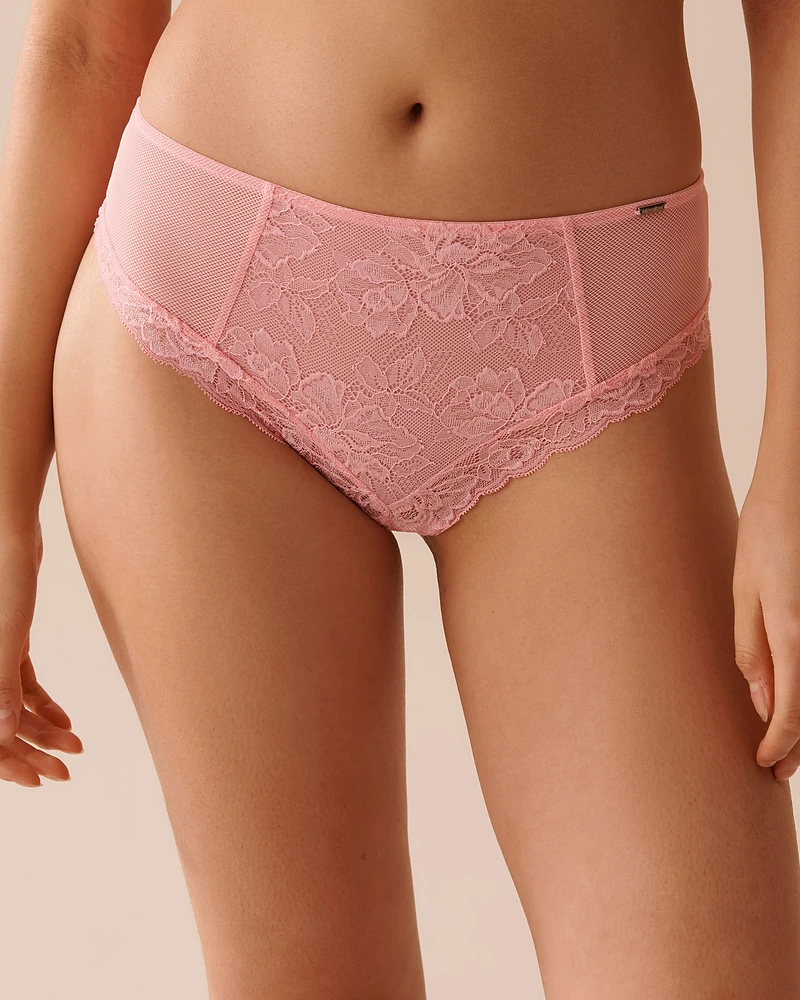 Lace and Back Details High Waist Cheeky Panty