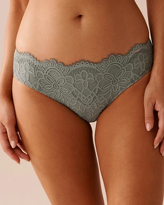 Microfiber and Lace Sleek Back Bikini Panty