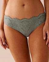 Microfiber and Lace Sleek Back Bikini Panty