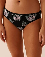 Culotte bikini microfibre et résille dos lisse