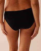Culotte bikini microfibre et résille dos lisse
