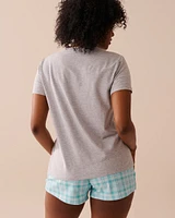 T-shirt col rond à imprimé tortue