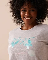 T-shirt col rond à imprimé tortue
