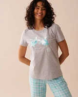 T-shirt col rond à imprimé tortue