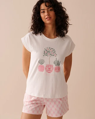 Cotton Cap-Sleeve T-shirt