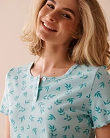Lettuce Edge Ribbed Henley T-shirt