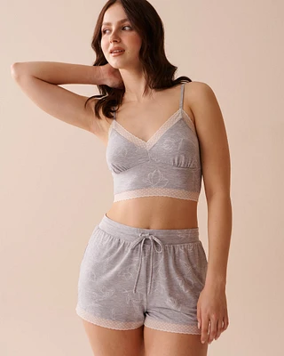 Lace Trim Modal Crop Cami