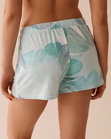 Short ultra doux à imprimé floral abstrait