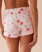 Short ultra doux à fleurs roses