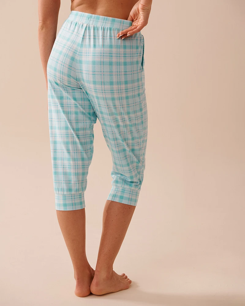 Striped Cotton Fitted Capris