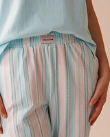 Pantalon de pyjama jogger en coton à rayures