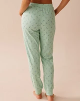 Pantalon de pyjama jogger côtelé bordures frisons