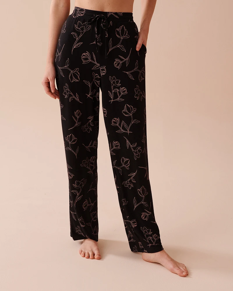 Pantalon modal et bordure en dentelle