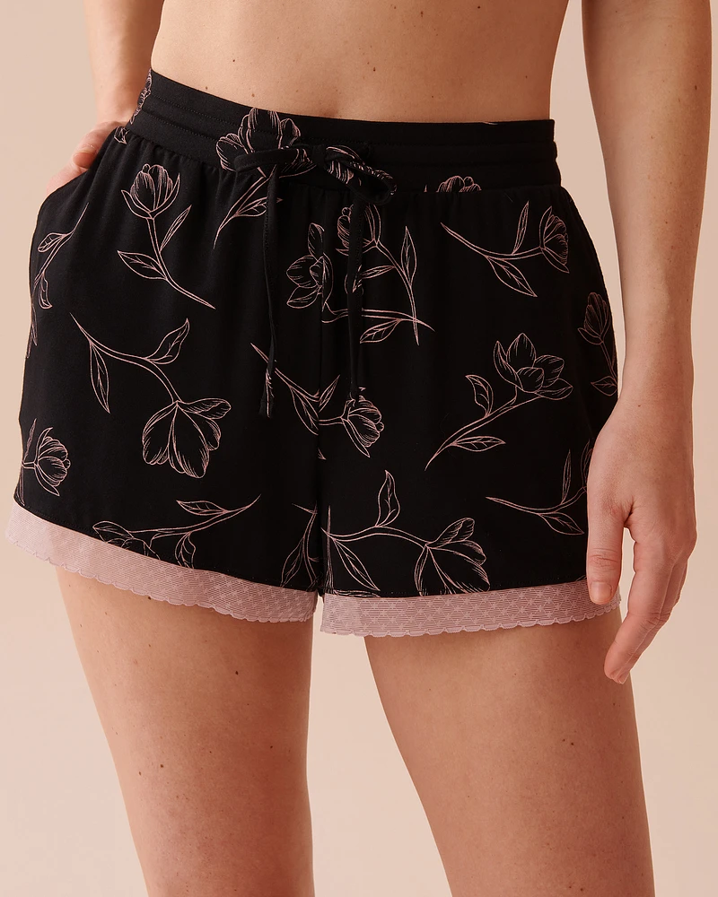 Lace Trim Modal Shorts