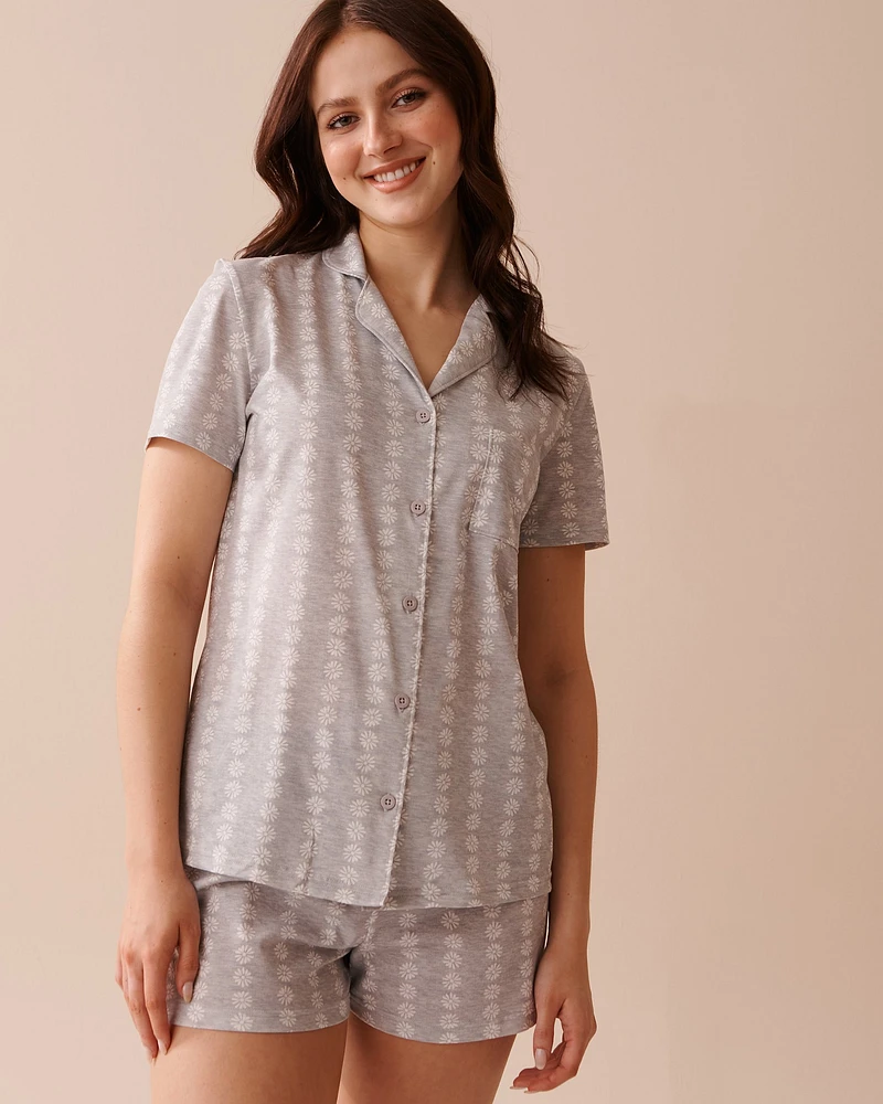 Ensemble pyjama à imprimé marguerite avec chemisier