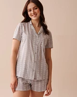 Ensemble pyjama à imprimé marguerite avec chemisier