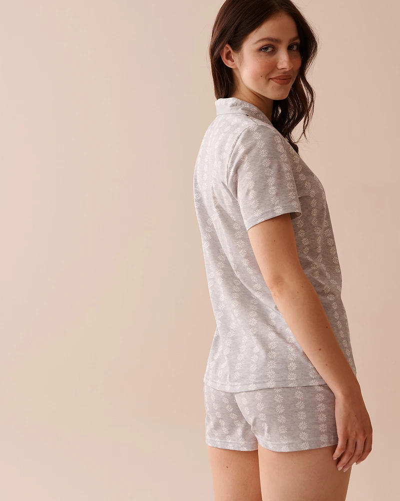 Ensemble pyjama à imprimé marguerite avec chemisier