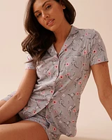 Ensemble pyjama à imprimé paresseux avec chemisier