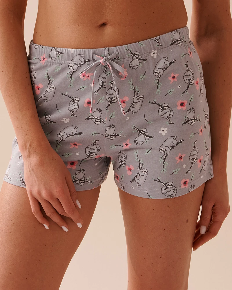 Ensemble pyjama à imprimé paresseux avec chemisier