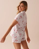 Crab Print Shirt PJ Set