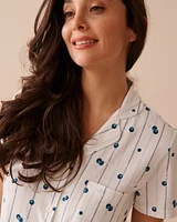 Ensemble pyjama à imprimé bleuets avec chemisier