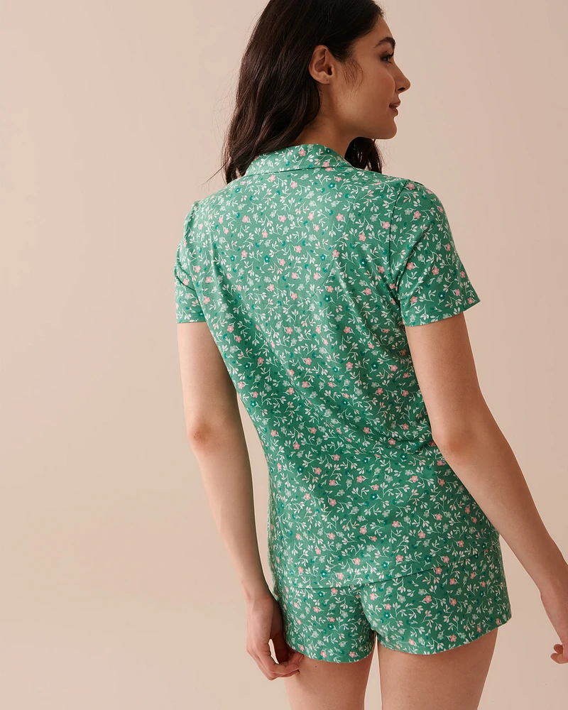 Ensemble pyjama à imprimé fleurs avec chemisier