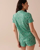 Ensemble pyjama à imprimé fleurs avec chemisier