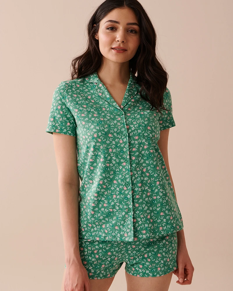 Ensemble pyjama à imprimé fleurs avec chemisier