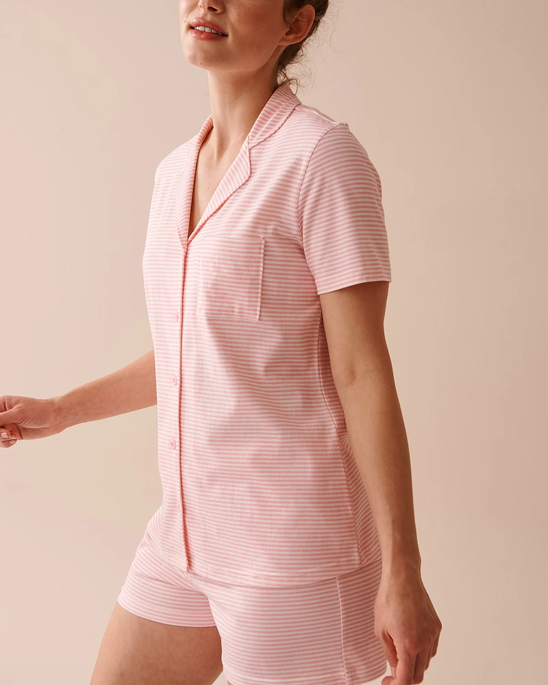Ensemble pyjama à rayures avec chemisier