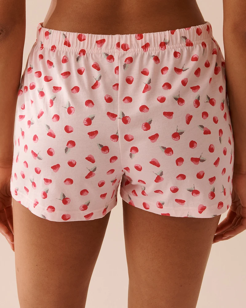 Ensemble pyjama à imprimé framboises avec chemisier