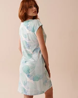 Chemise de nuit ultra douce à imprimé floral abstrait