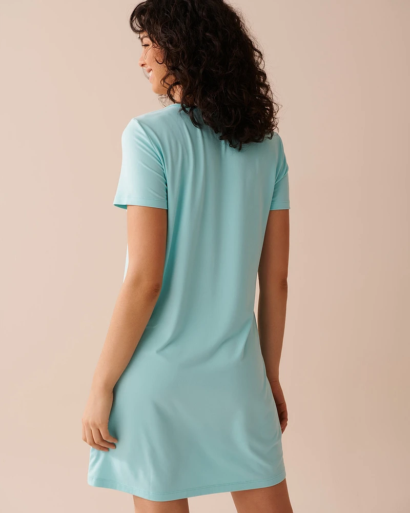 Sea Turtle Print Super Soft Short Sleeve Sleepshirt
