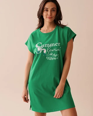 Chemise de nuit manches courtes en coton