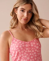 Camisole côtelée bordures frisons