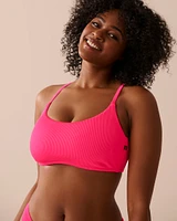 Haut de bikini bralette texturé ROSE ÉLECTRIQUE