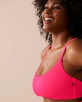 Haut de bikini bralette texturé ROSE ÉLECTRIQUE