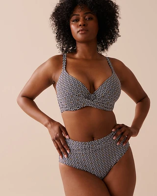 Haut de bikini plongeant bonnet D BLACK TILE