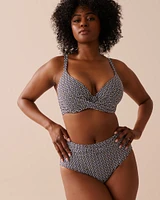 Haut de bikini plongeant bonnet D BLACK TILE