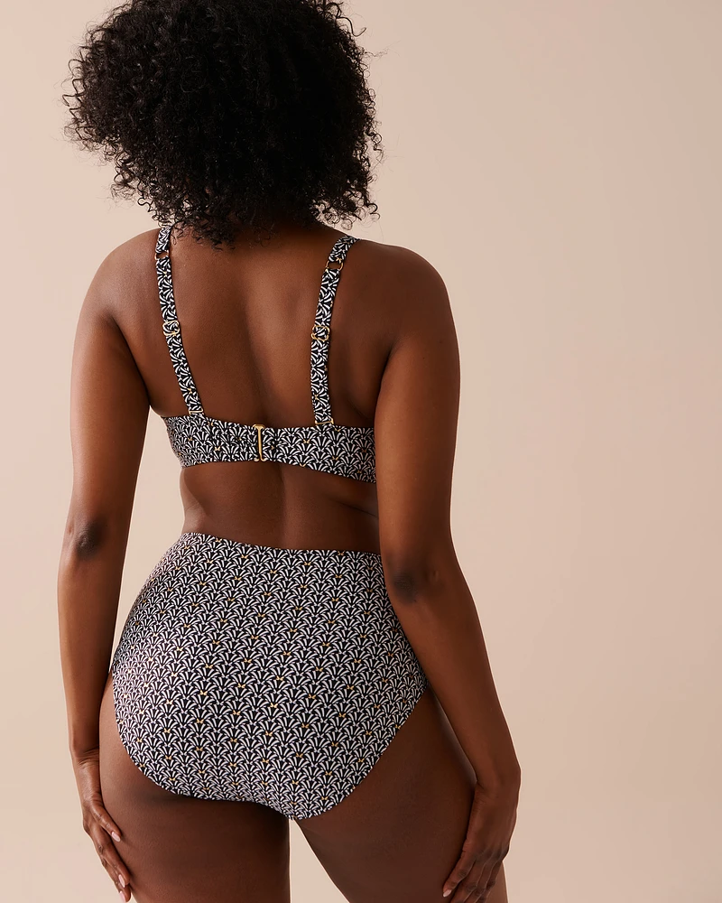 Haut de bikini plongeant bonnet D BLACK TILE