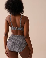 Haut de bikini plongeant bonnet D BLACK TILE